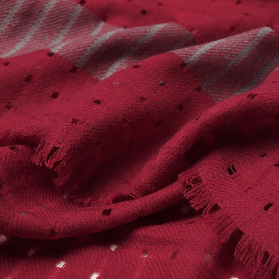top cashmere pumped flowers, hollowed out, woven, fleece tip, blended, loose beard towel, elegant shawl