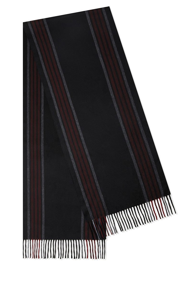 Cashmere, color bar scarf, men and women, autumn and winter, warmth, scarf, cashmere, shawl.