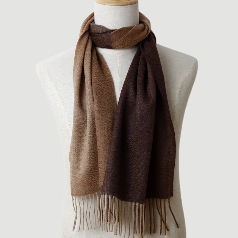 men plaid cashmere scarf, striped, blue, male cashmere autumn and winter, thickened, warm