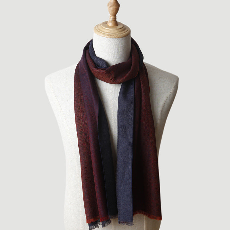 Men‘s cashmere, scarf, color matching, gifts, autumn and winter, warm cashmere.