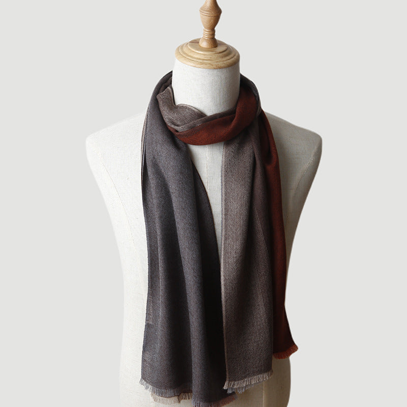 Men‘s cashmere, scarf, color matching, gifts, autumn and winter, warm cashmere.