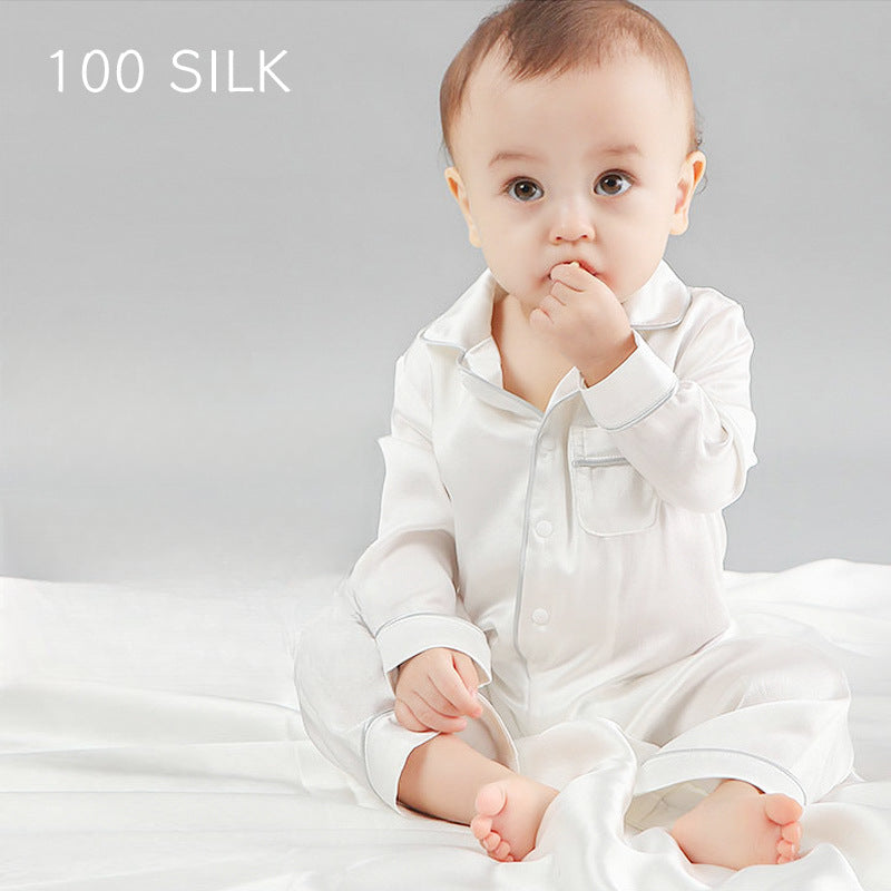 Silk baby onesie 100% mulberry silk infant baby pajamas summer thin newborn  loungewear