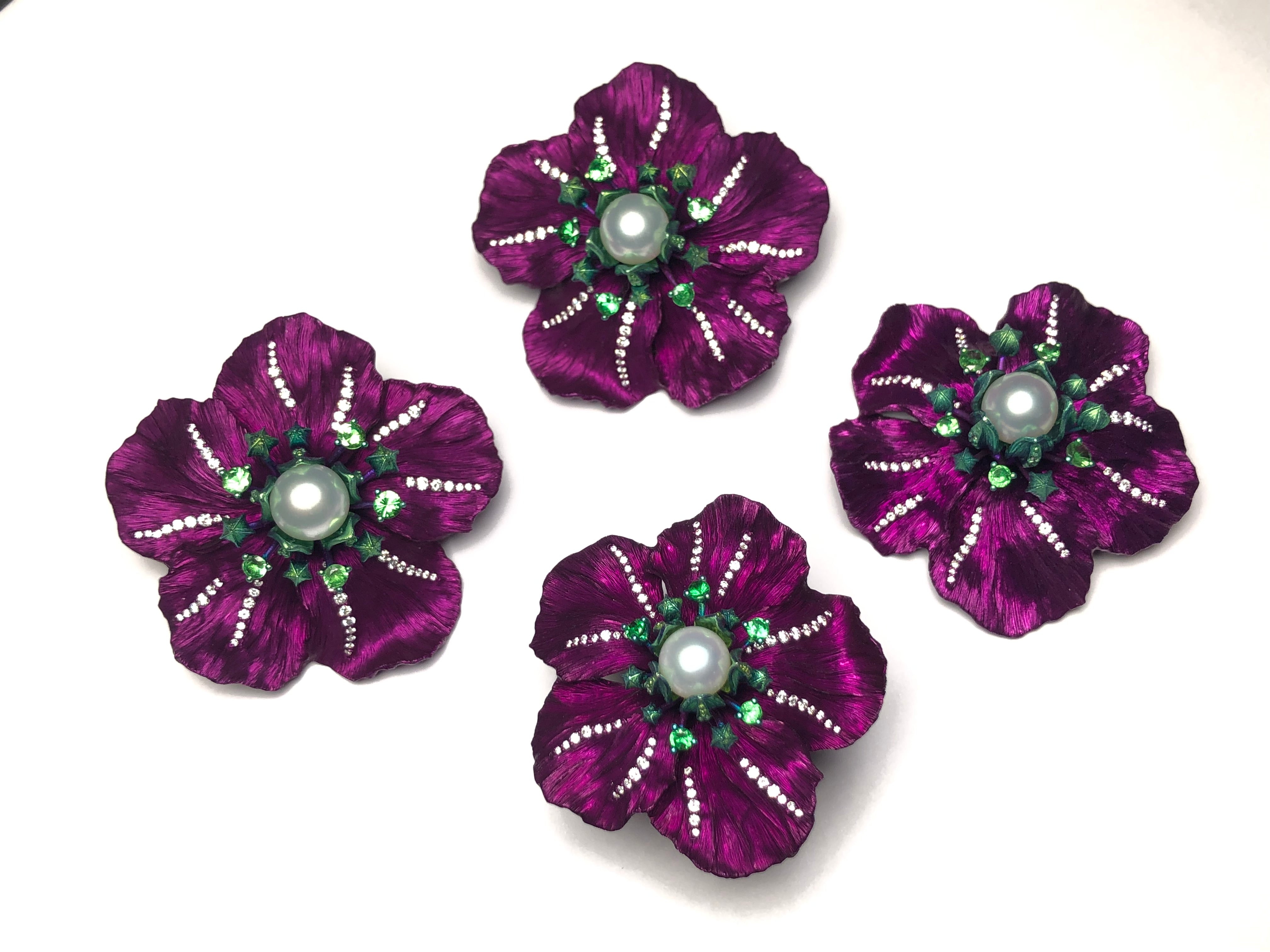 Jewelry Titanium and aluminum diamond Australian White Pearl Earrings